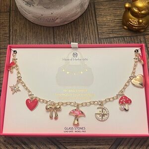 🍄House of Harlow 1960 Gold and Red Charm Necklace